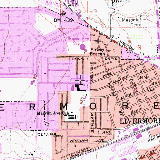 Topographic Map of Livermore - Pleasanton Fire Department Station 7, CA