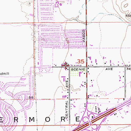 Topographic Map of Livermore - Pleasanton Fire Department Station 8, CA