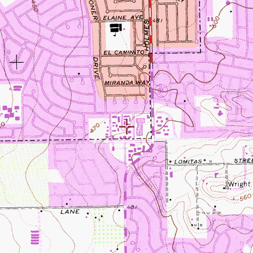 Topographic Map of Granada Village Shopping Center, CA