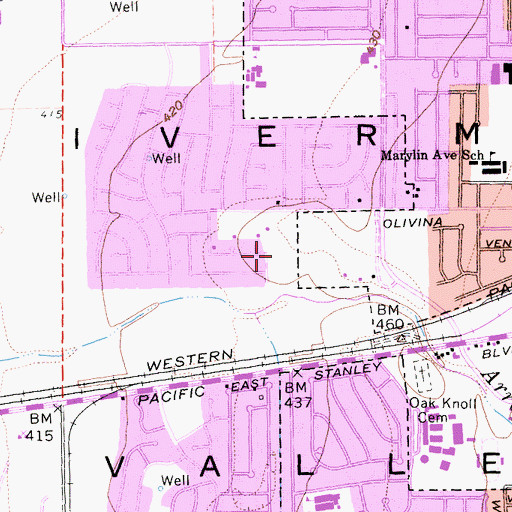 Topographic Map of Hagemann Park, CA