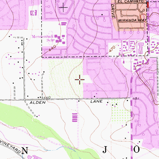 Topographic Map of Jack Williams Park, CA