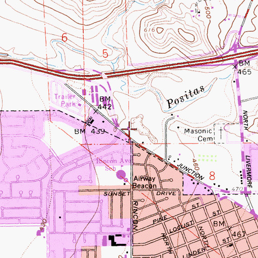 Topographic Map of Livermore Downs Park, CA
