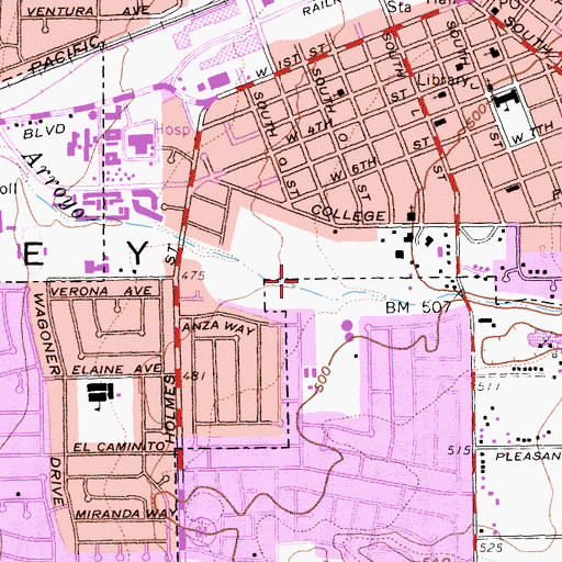 Topographic Map of Madeiros Parkway, CA