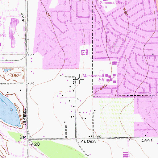 Topographic Map of Max Baer Park, CA