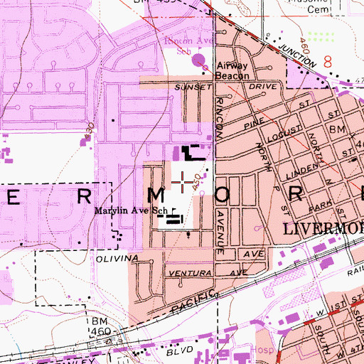 Topographic Map of May Nissen Park, CA