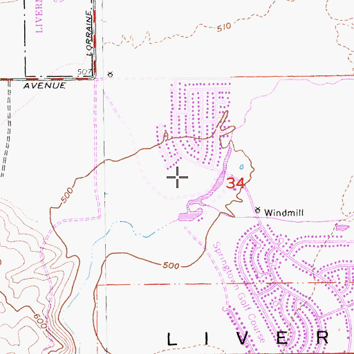 Topographic Map of North Livermore Neighborhood Park, CA