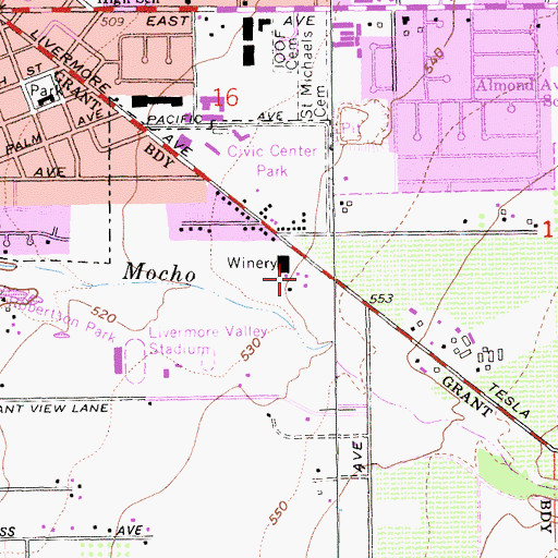 Topographic Map of Our Savior Lutheran School, CA