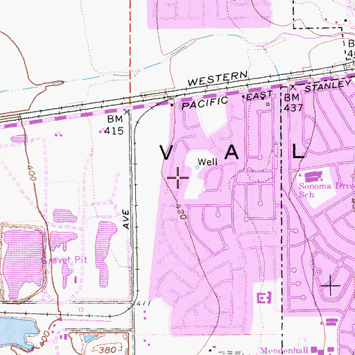 Topographic Map of Pleasure Island Park, CA