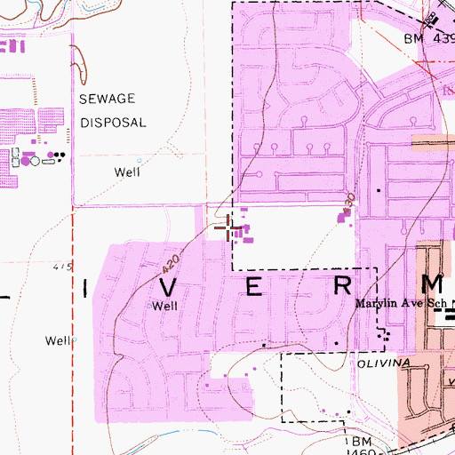 Topographic Map of Rancho Las Positas Elementary School, CA