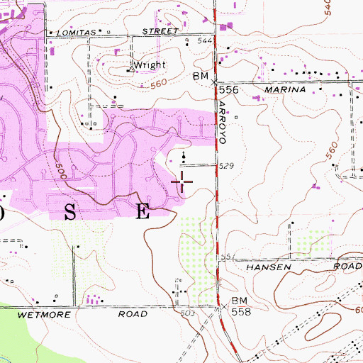 Topographic Map of Ravenswood Park, CA