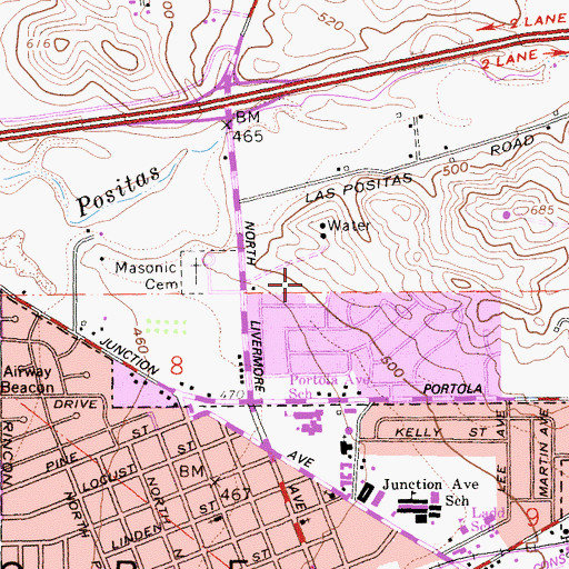 Topographic Map of Vista Meadows Park, CA