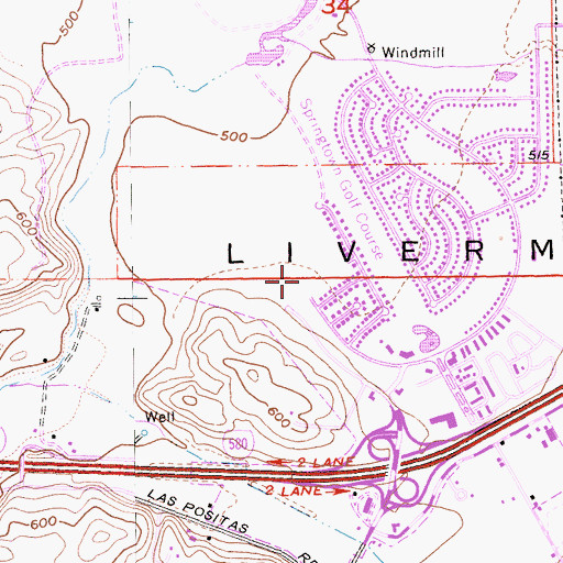 Topographic Map of Wattenburger Park, CA