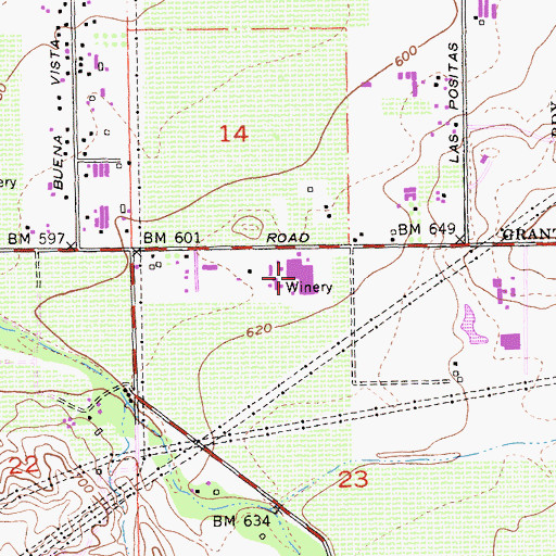 Topographic Map of Wente Brothers Winery, CA