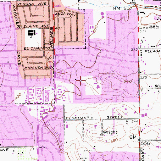 Topographic Map of Wente Park, CA