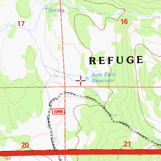 Topographic Map of Acre Foot Reservoir, CA