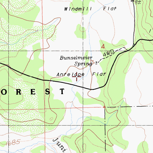 Topographic Map of Antelope Flat, CA