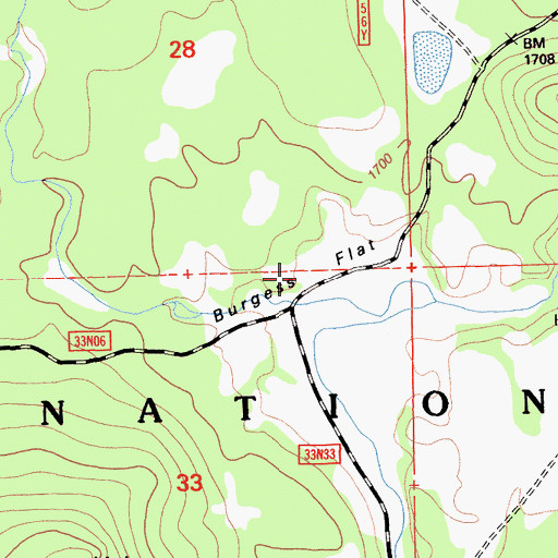 Topographic Map of Burgess Flat, CA