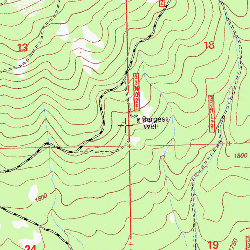 Topographic Map of Burgess Well, CA