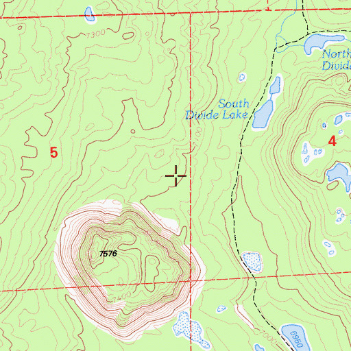Topographic Map of Caribou Wilderness, CA