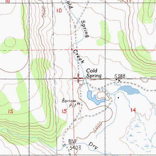 Topographic Map of Cold Spring, CA