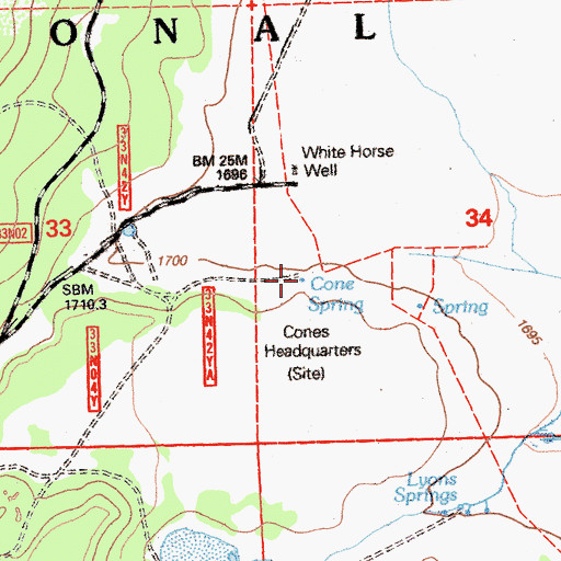 Topographic Map of Cone Spring, CA