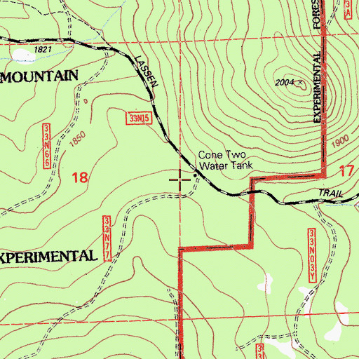 Topographic Map of Cone Two Water Tank, CA