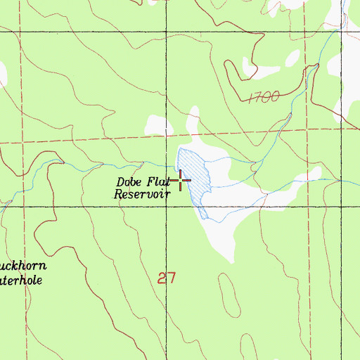 Topographic Map of Dobe Flat Reservoir, CA