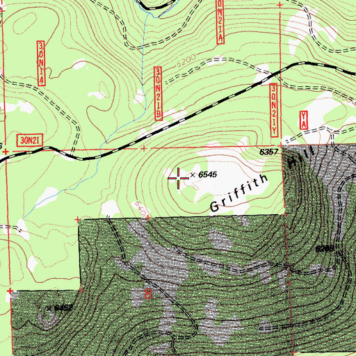 Topographic Map of Griffith Hill, CA