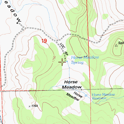 Topographic Map of Horse Meadow Spring, CA