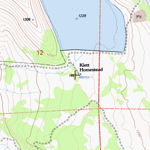 Topographic Map of Klett Homestead, CA