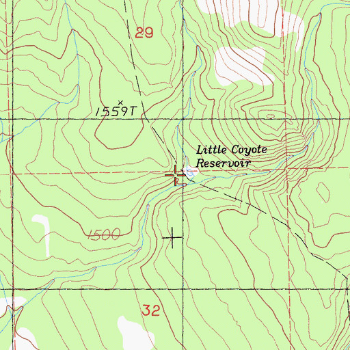 Topographic Map of Little Coyote Reservoir, CA