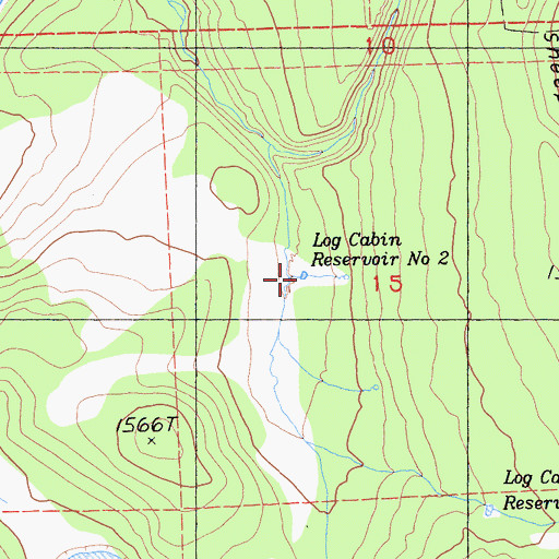 Topographic Map of Log Cabin Reservoir Number 2, CA
