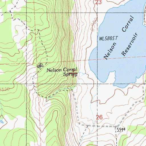 Topographic Map of Nelson Corral Spring, CA