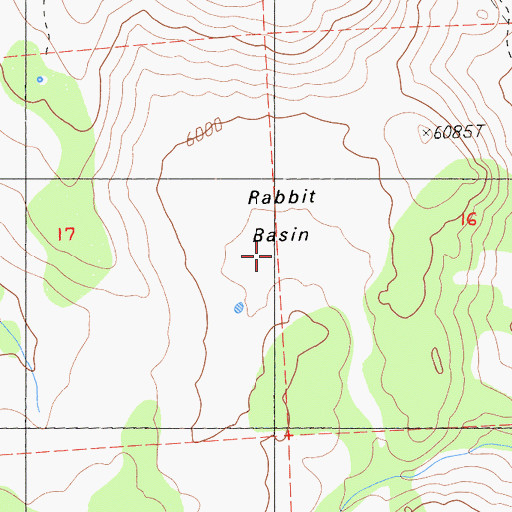 Topographic Map of Rabbit Basin, CA