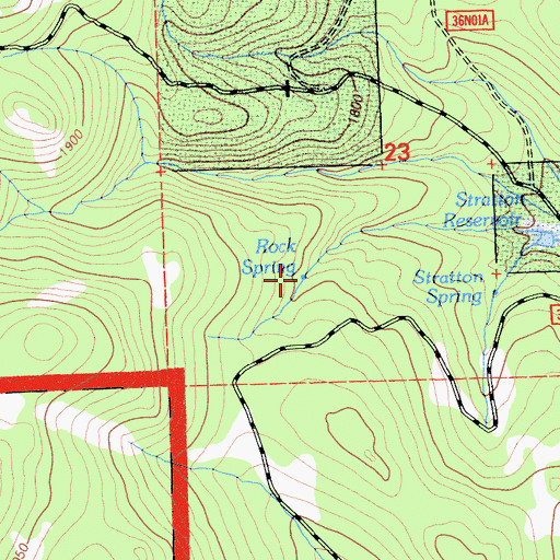 Topographic Map of Rock Spring, CA