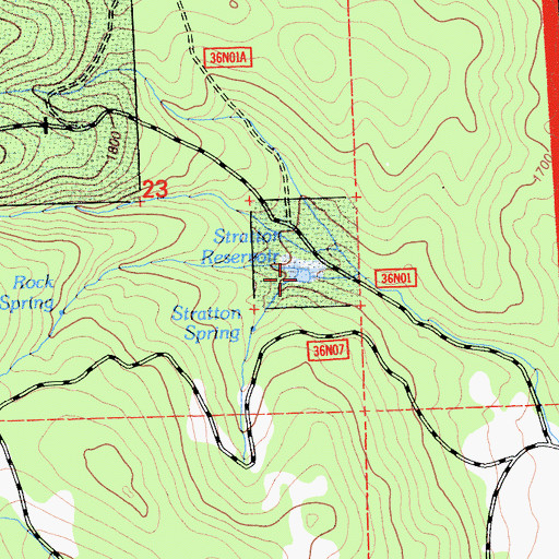 Topographic Map of Stratton Reservoir, CA