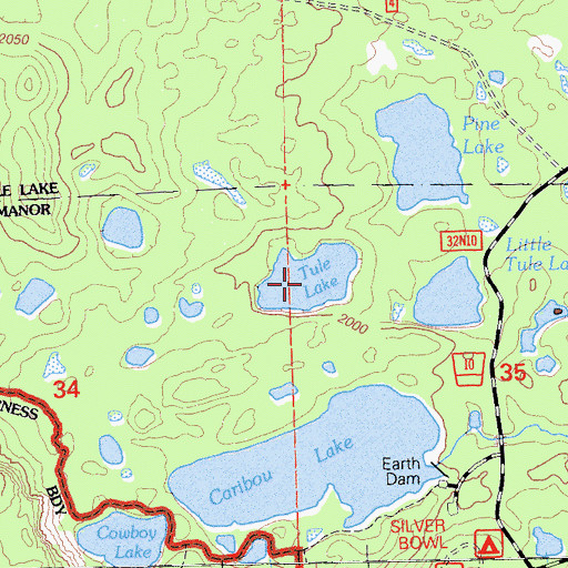 Topographic Map of Tule Lake, CA
