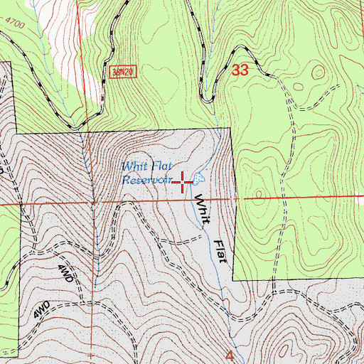 Topographic Map of Whit Flat Reservoir, CA