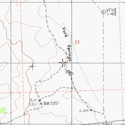 Topographic Map of York Springs, CA