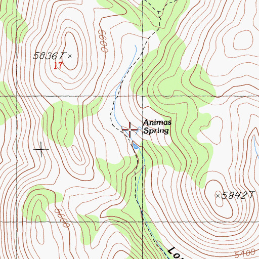 Topographic Map of Animas Spring, CA