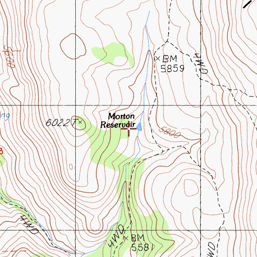 Topographic Map of Morton Reservoir, CA