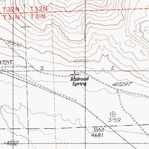 Topographic Map of Railroad Spring, CA