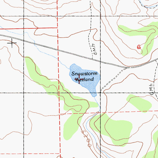 Topographic Map of Snowstorm Wetland, CA