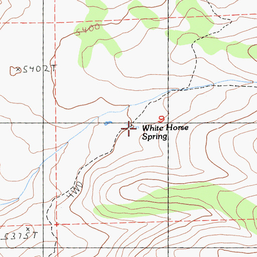 Topographic Map of White Horse Spring, CA