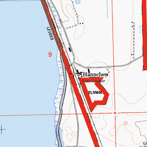 Topographic Map of Hannchen, CA