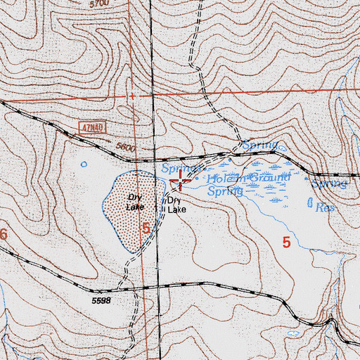 Topographic Map of Hole-in-Ground Spring, CA