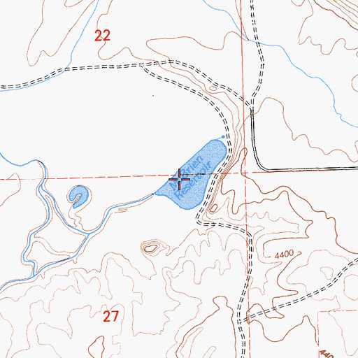 Topographic Map of McBrien Reservoir, CA