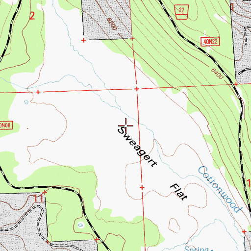 Topographic Map of Sweagert Flat, CA