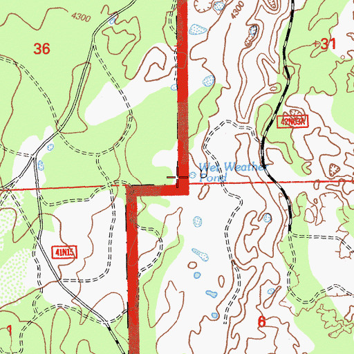 Topographic Map of Wet Weather Pond, CA