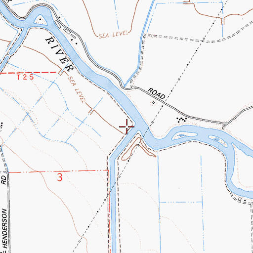 Topographic Map of Bethany Ferry (historical), CA